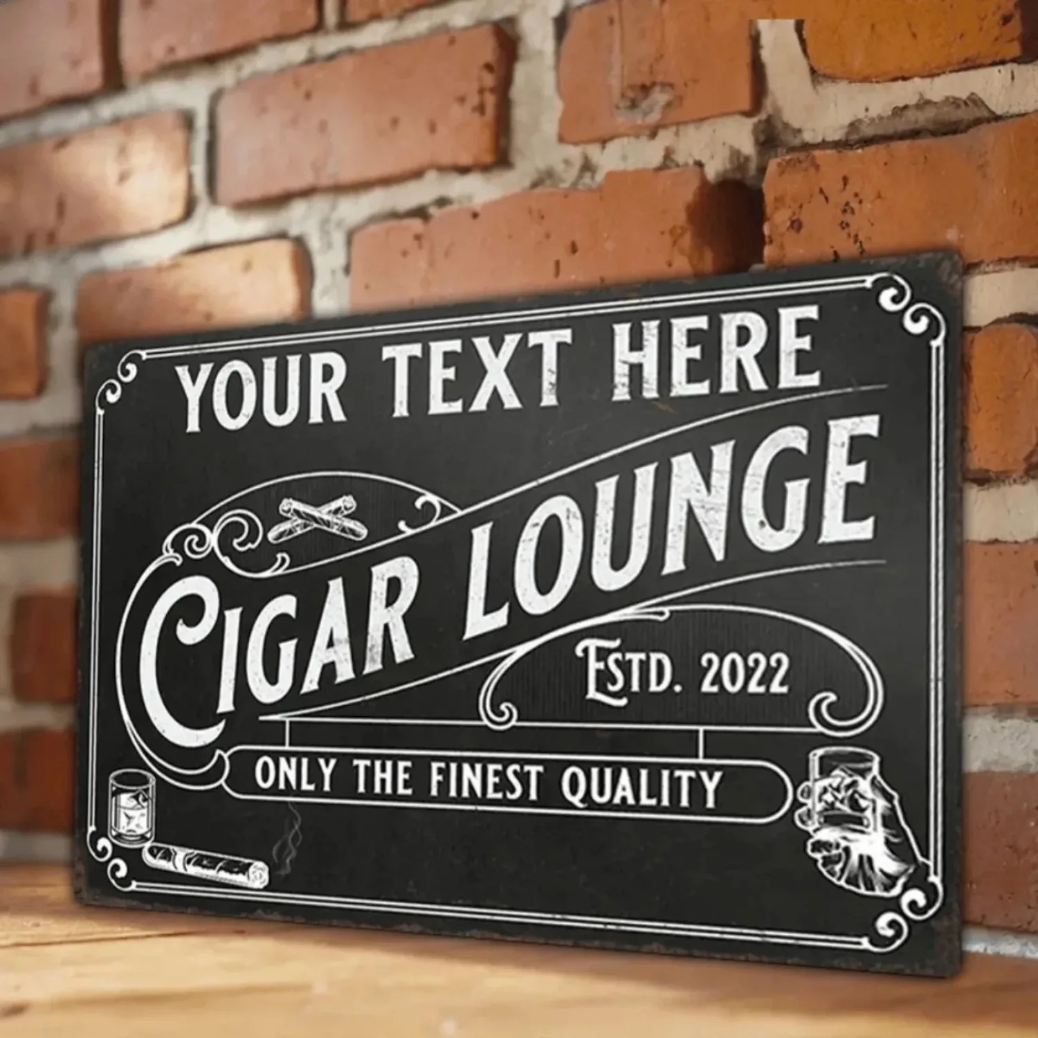 Home Bar Lounge - CIFbuy カスタマイズ可能なシガーアルミサイン ヴィンテージ壁飾り パーソナライズされた装飾プレート メンズケイブ ラウンジ