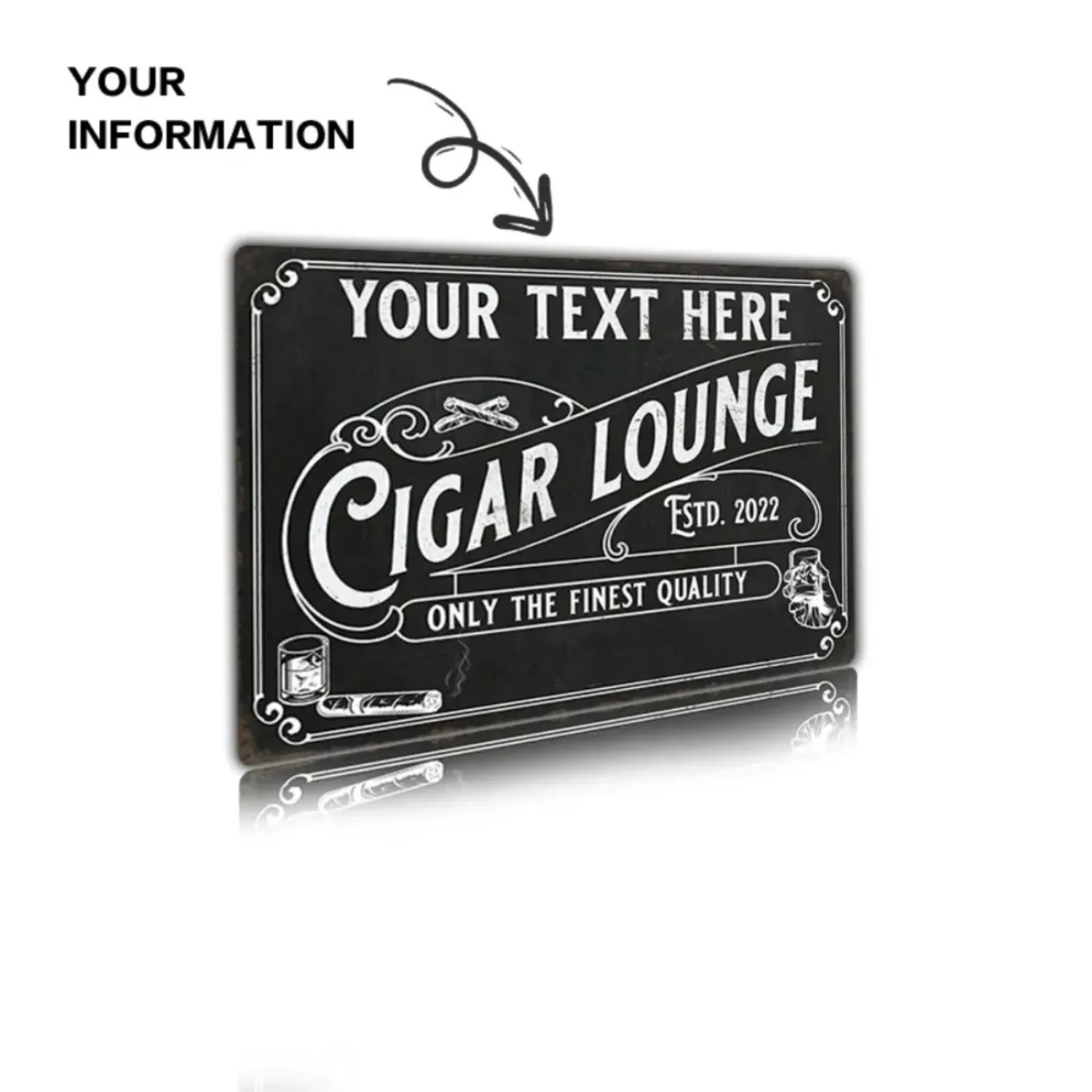 CIFbuy カスタマイズ可能なシガーアルミサイン ヴィンテ - Home Bar Lounge のレビューと価格